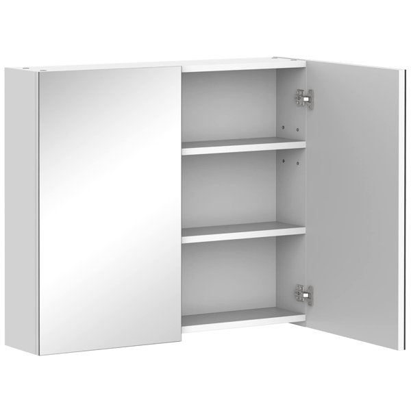 Latitude Run OnWall Double Mirror Bathroom Storage Cupboard W